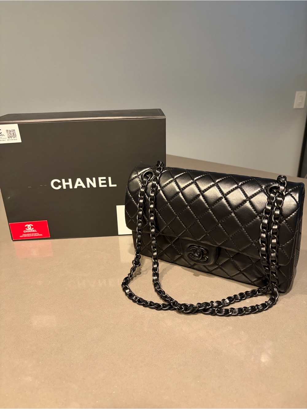 CHANEL Beauty GWP black on black shoulder bag